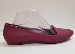Crocs Eve Pointy Toe Ballet Flat Size 8 Womens Plum Slip On Iconic Shoes 203433